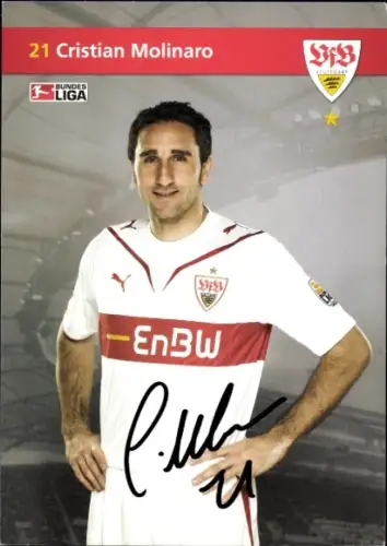Autogrammkarte Fußballer Cristian Molinaro, VfB Stuttgart, Autogramm