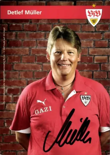 Autogrammkarte Physiotherapeut Detlef Müller, VfB Stuttgart, Autogramm