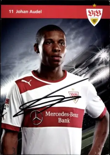 Autogrammkarte Fußballer Johan Audel, VfB Stuttgart, Autogramm