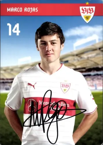 Autogrammkarte Fußballer Marco Rojas, VfB Stuttgart, Autogramm