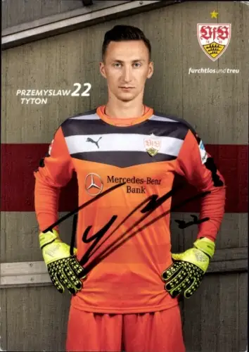 Autogrammkarte Fußballer Przemyslaw Tyton, VfB Stuttgart, Autogramm