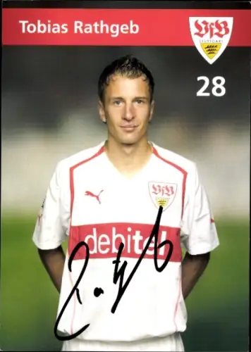 Autogrammkarte Fußballer Tobias Rathgeb, VfB Stuttgart, Autogramm