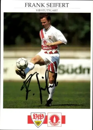 Autogrammkarte Fußballer Frank Seifert, VfB Stuttgart, Autogramm