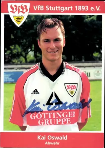 Autogrammkarte Fußballer Kai Oswald, VfB Stuttgart, Autogramm