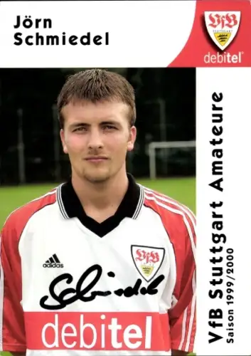 Autogrammkarte Fußballer Jörn Schmiedel, VfB Stuttgart, Autogramm