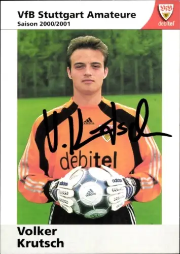 Autogrammkarte Fußballer Volker Krutsch, VfB Stuttgart, Autogramm