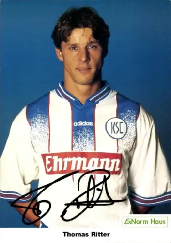 Autogrammkarte Fußballer Thomas Ritter, Karlsruher SC, Autogramm