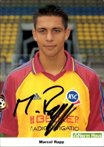 Autogrammkarte Fußballer Marcel Rapp, Karlsruher SC, Autogramm