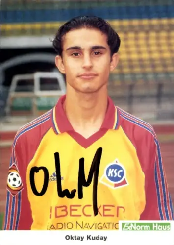 Autogrammkarte Fußballer Oktay Kuday, Karlsruher SC, Autogramm