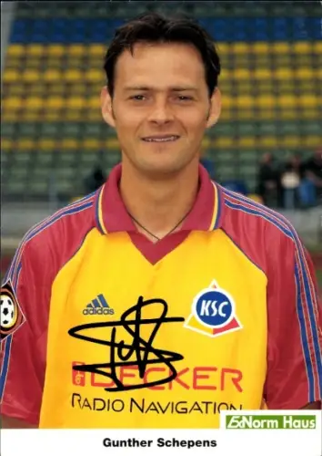 Autogrammkarte Fußballer Gunther Schepens, Karlsruher SC, Autogramm