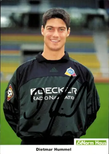 Autogrammkarte Fußballer Dietmar Hummel, Karlsruher SC, Autogramm