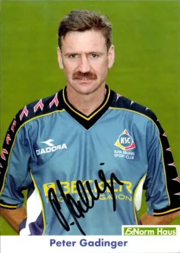 Autogrammkarte Torwarttrainer Peter Gadinger, Karlsruher SC, Autogramm