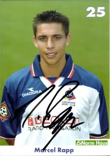Autogrammkarte Fußballer Marcel Rapp, Karlsruher SC, Autogramm