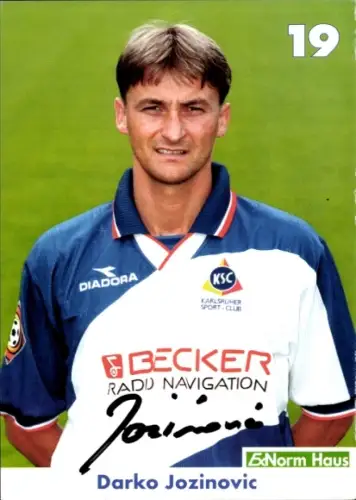Autogrammkarte Fußballer Darko Jozinovic, Karlsruher SC, Autogramm