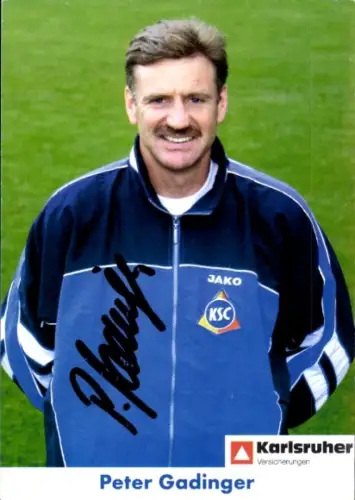 Autogrammkarte Torwarttrainer Peter Gadinger, Karlsruher SC, Autogramm
