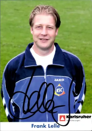 Autogrammkarte Co Trainer Frank Lelle, Karlsruher SC, Autogramm
