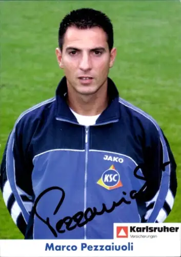 Autogrammkarte Co Trainer  Marco Pezzaiuoli, Karlsruher SC, Autogramm