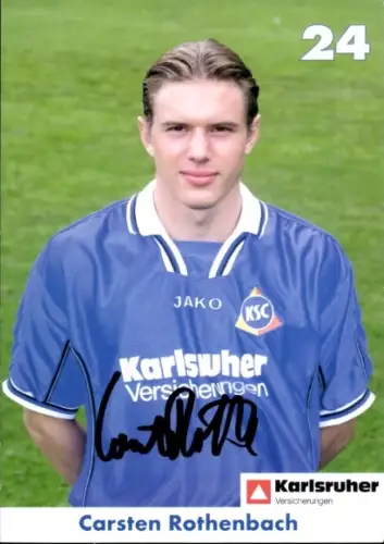 Autogrammkarte Fußballer Carsten Rothenbach, Karlsruher SC, Autogramm