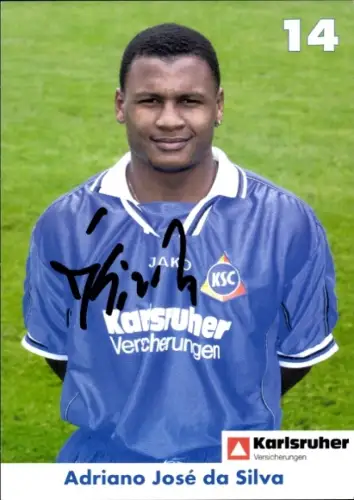 Autogrammkarte Fußballer Adriano José da Silva, Karlsruher SC, Autogramm