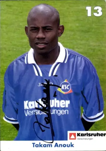 Autogrammkarte Fußballer Takam Anouk, Karlsruher SC, Autogramm