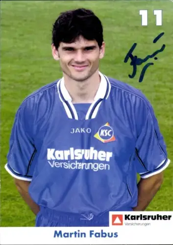 Autogrammkarte Fußballer Martin Fabus, Karlsruher SC, Autogramm