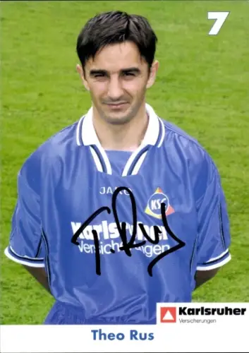 Autogrammkarte Fußballer Theo Rus, Karlsruher SC, Autogramm