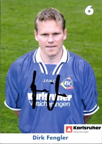 Autogrammkarte Fußballer Dirk Fengler, Karlsruher SC, Autogramm