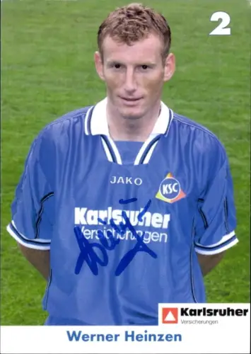 Autogrammkarte Fußballer Werner Heinzen, Karlsruher SC, Autogramm