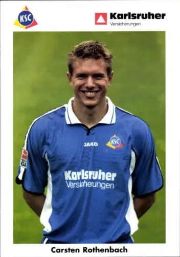 Autogrammkarte Fußballer Carsten Rothenbach, Karlsruher SC