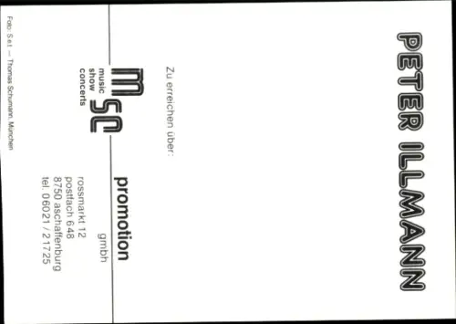 Autogrammkarte Moderator Peter Illmann, Portrait, Autogramm