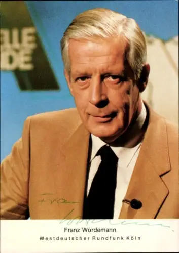 Foto Moderator Franz Wördemann, Portrait, Autogramm