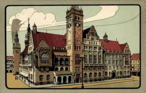 Steindruck Ak Chemnitz in Sachsen, Neues Rathaus