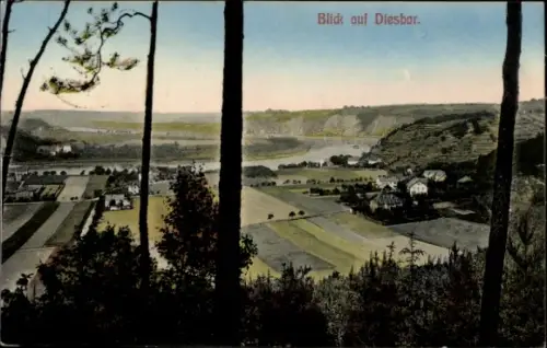 Ak Diesbar Seußlitz Nünchritz an der Elbe, Gesamtansicht