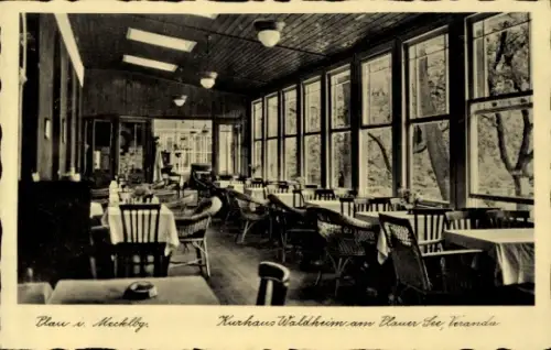 Ak Plau in Mecklenburg, Kurhaus Waldheim am Plauer See, Veranda