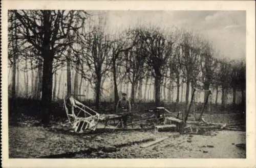 Ak Abgeschossenes Flugzeug, Kriegsschauplatz 1. WK