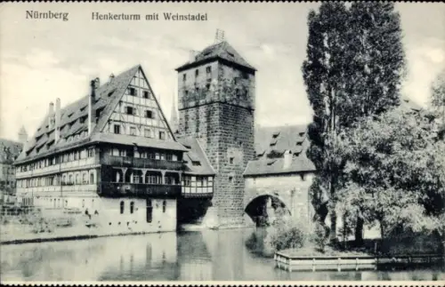 Ak Nürnberg, Henkerturm mit Weinstadel