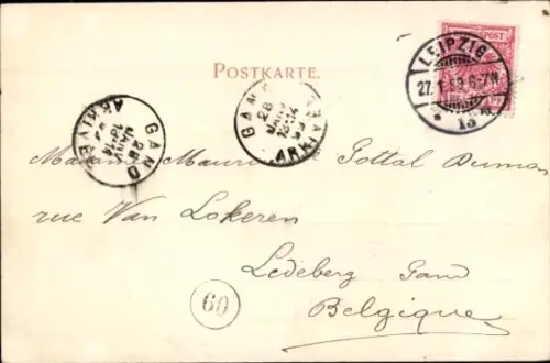 Ak Leipzig, Markt, Denkmal, Rathaus