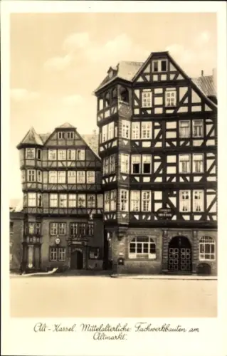 Ak Kassel in Hessen, Alt- Mittelalterliche Fachwerkbauten, Altmarkt