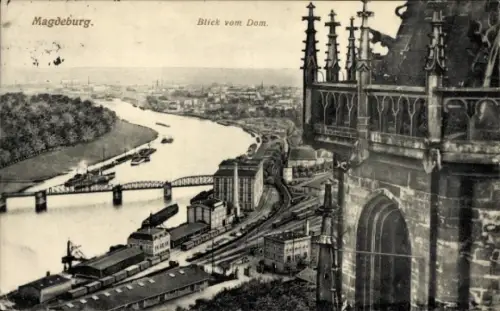 Ak Magdeburg an der Elbe, Blick vom Dom
