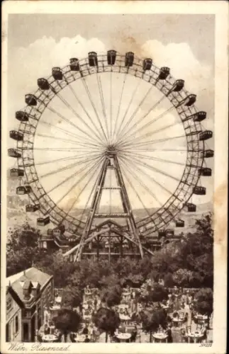Ak Wien 1 Innere Stadt, Riesenrad in  Kupferdruck, Photokunst H. Nachbargauer