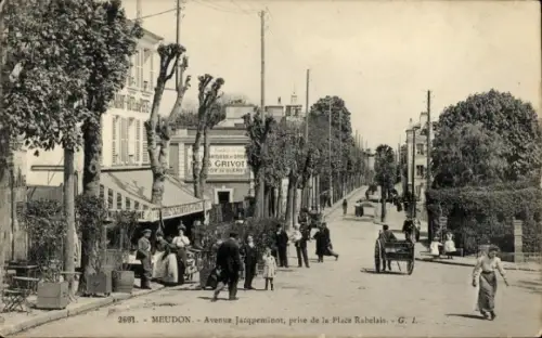 Ak Meudon Hauts de Seine,  Avenue Jacqueminot, prise de la Place Rabelais