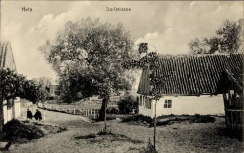 Ak Hel Hela Gdańsk Danzig, Dorfstraße