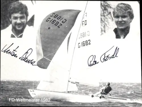 Autogrammkarte Sportler, Segler, FD-Weltmeister 1982, Autogramm