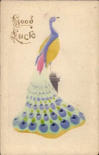Präge Material Ak Glückwunsch, Pfaun