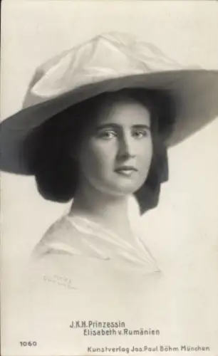 Ak Prinzessin Elisabeth von Rumänien, Portrait