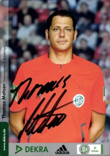 Autogrammkarte DFB Schiedsrichter Thomas Metzen, Autogramm