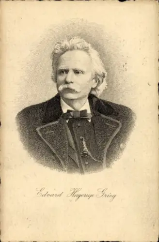 Künstler Ak Komponist Edvard Hagerup Grieg, Portrait
