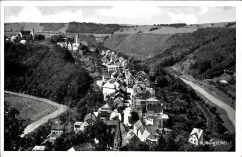Ak Kyllburg in der Eifel,  Landschaft, Häuser, Fluss, Hügel