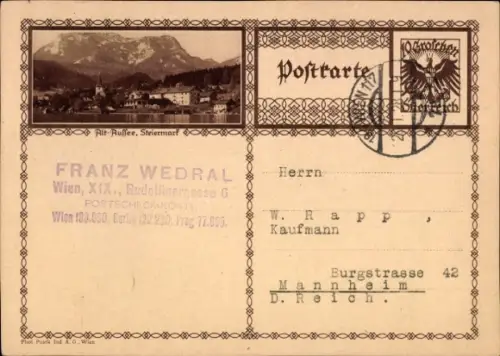 Ganzsachen Ak Alt Aussee Altaussee Steiermark, Panorama