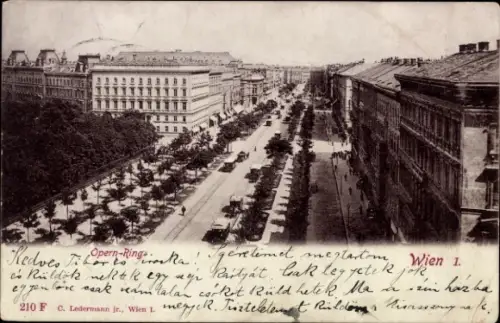 Ak Wien 1 Innere Stadt, Blick auf den Opernring,  Bäume, Straßenansicht, 